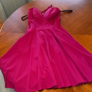 Bebe Fuchsia Strapless Dress